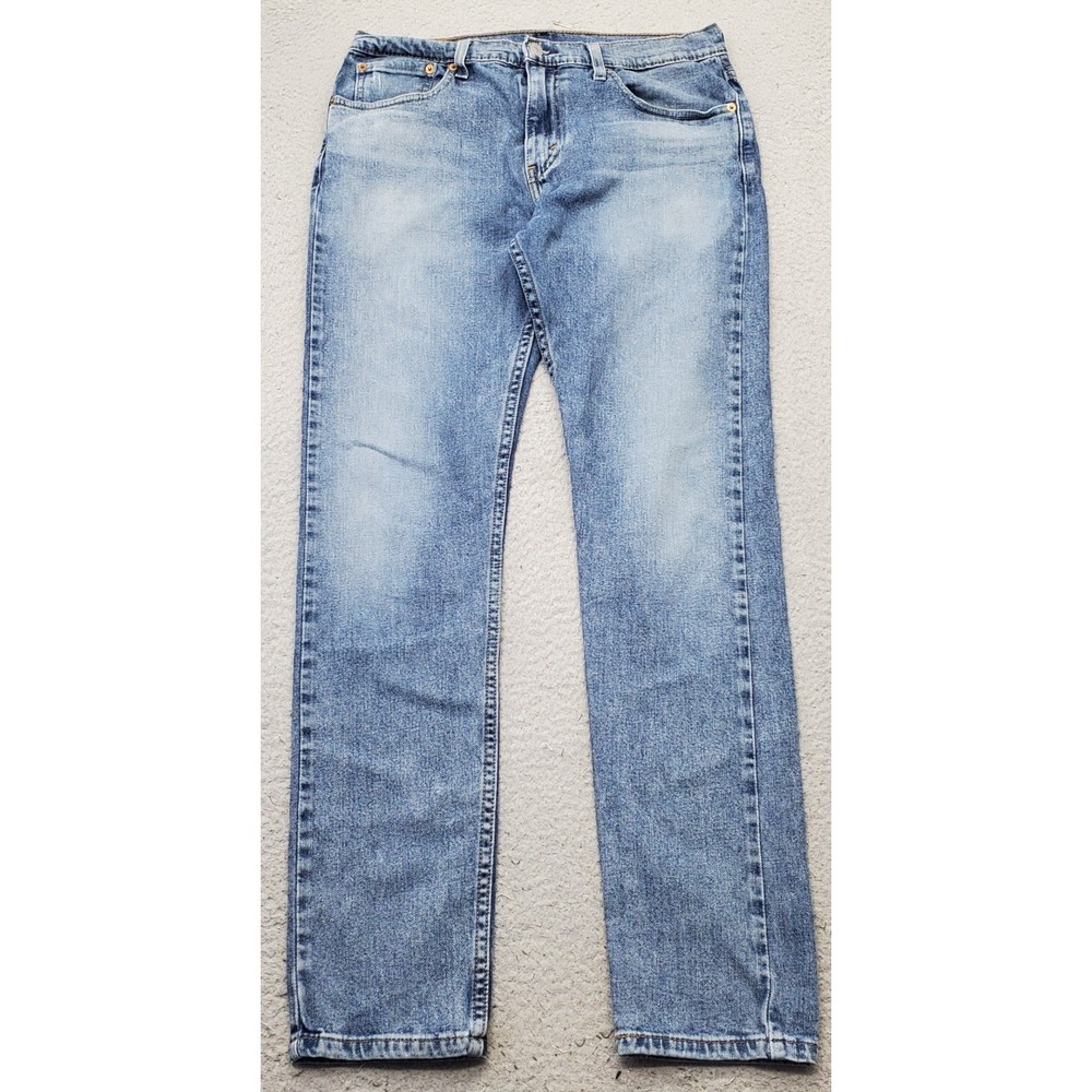 Levi's 512 Jeans Mens 32x32 Blue Denim Straight Fit Boho Faded Streetwear Grunge